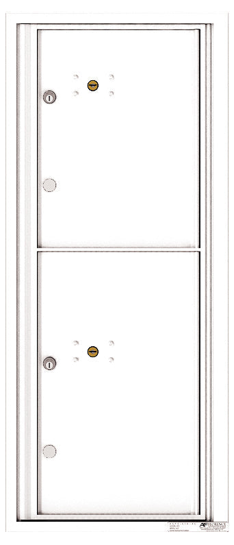 Versatile Front Loading Single Column Commercial Mailbox with 2 Parcel Lockers-White (WH)