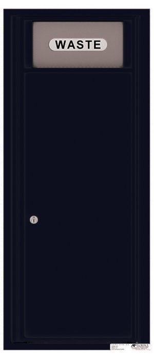 Versatile Front Loading Fully Recessed Trash Receptacle Recycling Bin-Black (BK)