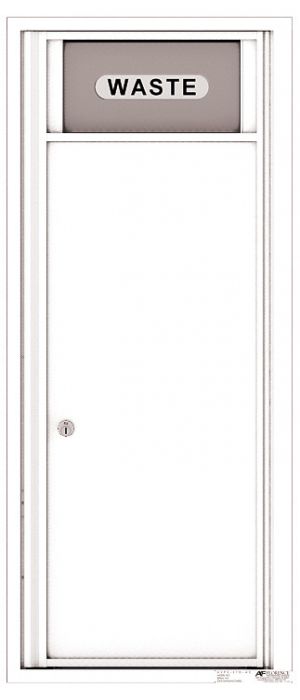 Versatile Front Loading Fully Recessed Trash Receptacle Recycling Bin-White (WH)