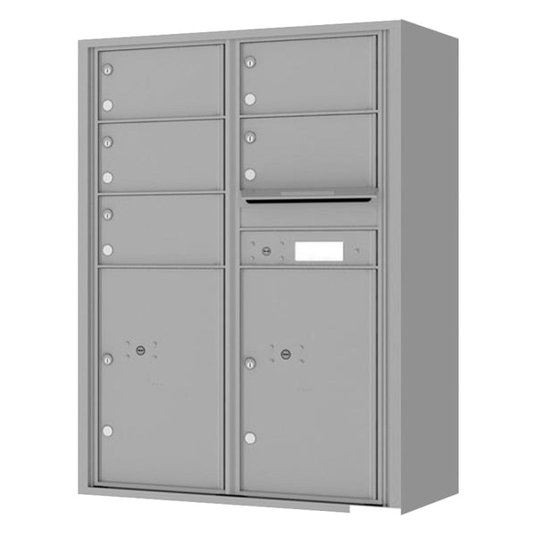 Florence 4C Horizontal Mailbox - 5 Doors, 2 Parcel Lockers - 12 Doors High Private Access