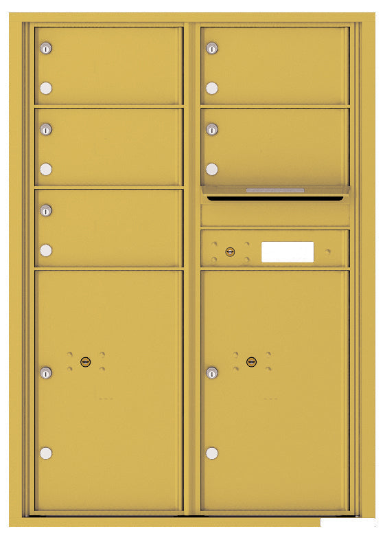 Versatile Front Loading Commercial Mailbox with 5 Tenant Doors and 2 Parcel Lockers - Double Column-Gold Speck (GS)