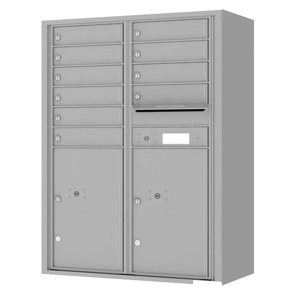 Florence 4C Horizontal Mailbox - 10 Doors, 2 Parcel Lockers - 12 Doors High Private Access