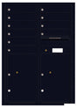 Versatile Front Loading Commercial Mailbox with 10 Tenant Doors and 2 Parcel Lockers - Double Column-Black (BK)
