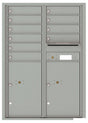 Versatile Front Loading Commercial Mailbox with 10 Tenant Doors and 2 Parcel Lockers - Double Column-Silver Speck (SS)