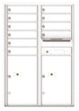 Versatile Front Loading Commercial Mailbox with 10 Tenant Doors and 2 Parcel Lockers - Double Column-White (WH)