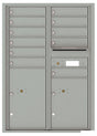 Versatile Front Loading Commercial Mailbox with 11 Tenant Doors and 2 Parcel Lockers - Double Column-Silver Speck (SS)