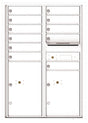 Versatile Front Loading Commercial Mailbox with 11 Tenant Doors and 2 Parcel Lockers - Double Column-White (WH)