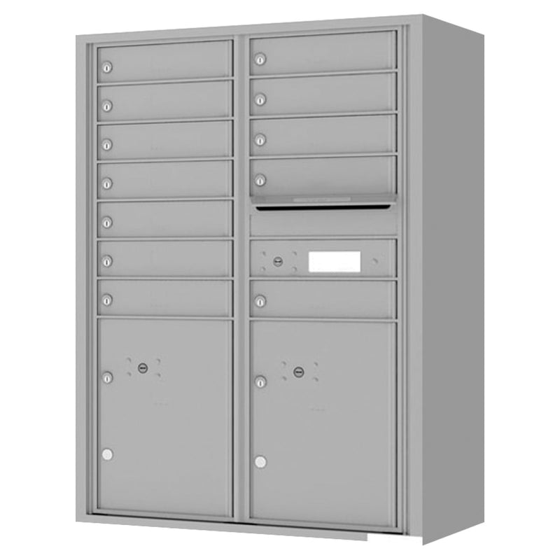 Florence 4C Horizontal Mailbox - 12 Doors, 2 Parcel Lockers - 12 Doors High Private Access
