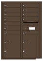 Versatile Front Loading Commercial Mailbox with 12 Tenant Doors and 2 Parcel Lockers - Double Column-Antique Bronze (AB)
