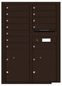 Versatile Front Loading Commercial Mailbox with 12 Tenant Doors and 2 Parcel Lockers - Double Column-Dark Bronze (DB)