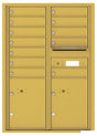 Versatile Front Loading Commercial Mailbox with 12 Tenant Doors and 2 Parcel Lockers - Double Column-Gold Speck (GS)