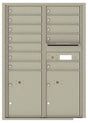 Versatile Front Loading Commercial Mailbox with 12 Tenant Doors and 2 Parcel Lockers - Double Column-Postal Grey (PG)
