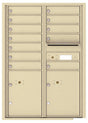Versatile Front Loading Commercial Mailbox with 12 Tenant Doors and 2 Parcel Lockers - Double Column-Sandstone (SD)