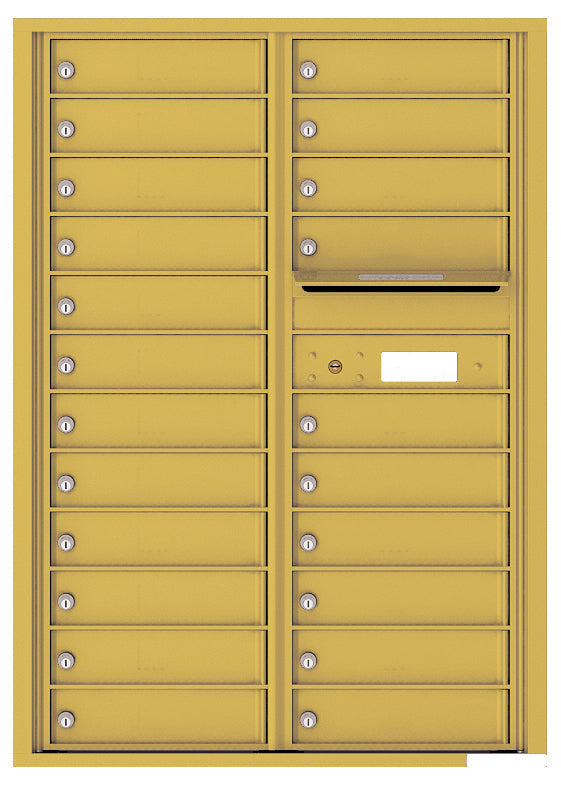 Versatile Front Loading Commercial Mailbox with 22 Tenant Doors and Outgoing Mail Slot - Double Column-Gold Speck (GS)
