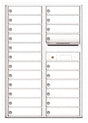 Versatile Front Loading Commercial Mailbox with 22 Tenant Doors and Outgoing Mail Slot - Double Column-White (WH)