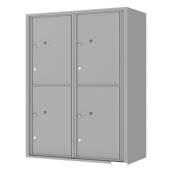 Florence 4C Horizontal Mailbox - 4 Parcel Lockers - 12 Doors High Private Access