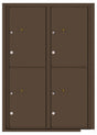 Versatile Front Loading Fully Recessed Double Column Commercial Mailbox with 4 Parcel Lockers-Antique Bronze (AB)