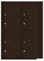 Versatile Front Loading Fully Recessed Double Column Commercial Mailbox with 4 Parcel Lockers-Dark Bronze (DB)
