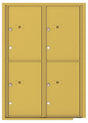 Versatile Front Loading Fully Recessed Double Column Commercial Mailbox with 4 Parcel Lockers-Gold Speck (GS)
