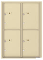 Versatile Front Loading Fully Recessed Double Column Commercial Mailbox with 4 Parcel Lockers-Sandstone (SD)