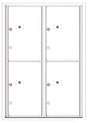 Versatile Front Loading Fully Recessed Double Column Commercial Mailbox with 4 Parcel Lockers-White (WH)