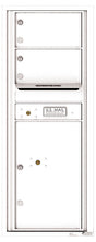 Versatile Front Loading Commercial Mailbox with 2 Tenant Doors and 1 Parcel Locker - Single Column-White (WH)