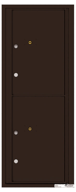 Versatile Front Loading Fully Recessed Single Column Commercial Mailbox with 2 Large Parcel Lockers-Dark Bronze (DB)