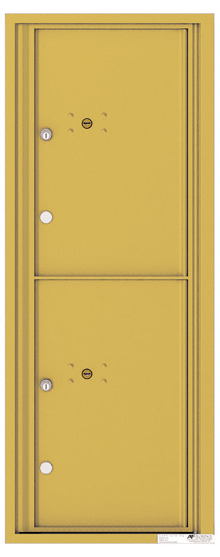 Versatile Front Loading Fully Recessed Single Column Commercial Mailbox with 2 Large Parcel Lockers-Gold Speck (GS)
