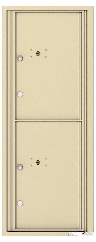 Versatile Front Loading Fully Recessed Single Column Commercial Mailbox with 2 Large Parcel Lockers-Sandstone (SD)