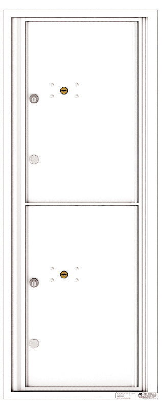 Versatile Front Loading Fully Recessed Single Column Commercial Mailbox with 2 Large Parcel Lockers-White (WH)