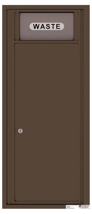 Versatile Front Loading Single Column Large Trash Receptacle Recycling Bin-Antique Bronze (AB)