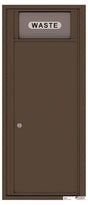 Versatile Front Loading Single Column Large Trash Receptacle Recycling Bin-Antique Bronze (AB)