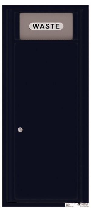 Versatile Front Loading Single Column Large Trash Receptacle Recycling Bin-Black (BK)