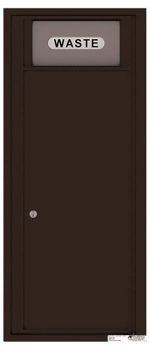 Versatile Front Loading Single Column Large Trash Receptacle Recycling Bin-Dark Bronze (DB)