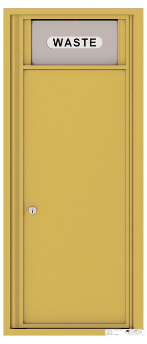 Versatile Front Loading Single Column Large Trash Receptacle Recycling Bin-Gold Speck (GS)