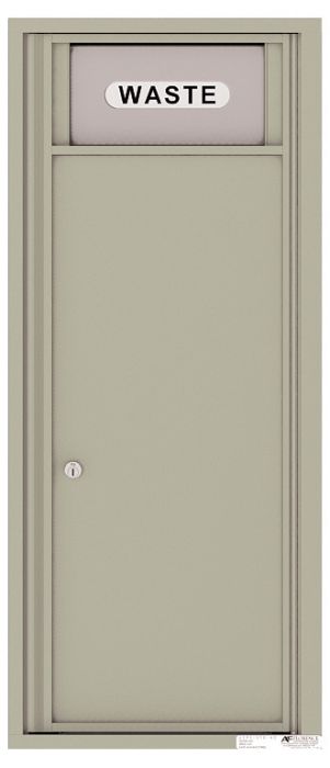 Versatile Front Loading Single Column Large Trash Receptacle Recycling Bin-Postal Grey (PG)