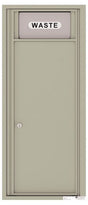 Versatile Front Loading Single Column Large Trash Receptacle Recycling Bin-Postal Grey (PG)