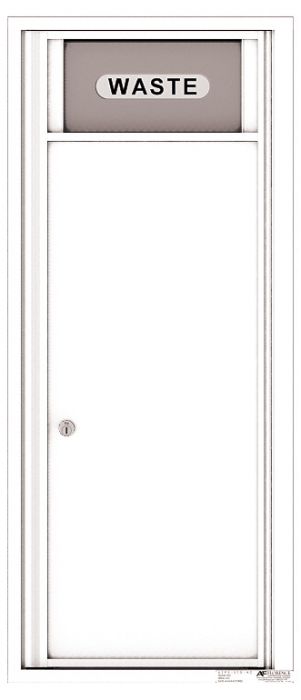 Versatile Front Loading Single Column Large Trash Receptacle Recycling Bin-White (WH)
