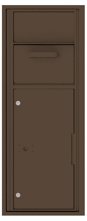 Versatile Front Loading Single Column Mailbox Collection Drop Box with Pull Down Hopper - 4C12S-HOP-Antique Bronze (AB)