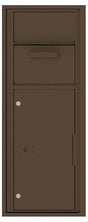 Versatile Front Loading Single Column Mailbox Collection Drop Box with Pull Down Hopper - 4C12S-HOP-Antique Bronze (AB)