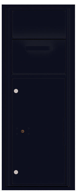 Versatile Front Loading Single Column Mailbox Collection Drop Box with Pull Down Hopper - 4C12S-HOP-Black (BK)
