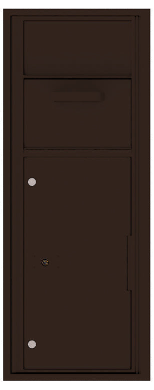Versatile Front Loading Single Column Mailbox Collection Drop Box with Pull Down Hopper - 4C12S-HOP-Dark Bronze (DB)