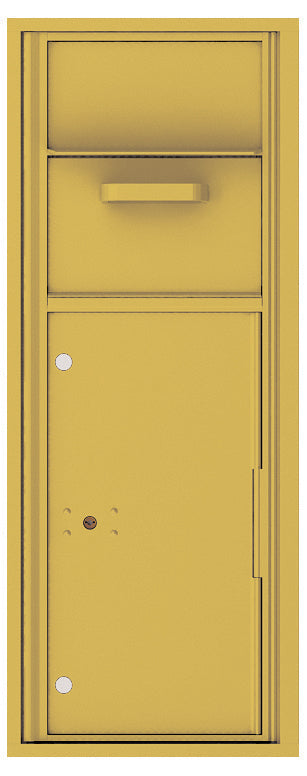 Versatile Front Loading Single Column Mailbox Collection Drop Box with Pull Down Hopper - 4C12S-HOP-Gold Speck (GS)