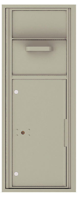 Versatile Front Loading Single Column Mailbox Collection Drop Box with Pull Down Hopper - 4C12S-HOP-Postal Grey (PG)