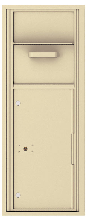 Versatile Front Loading Single Column Mailbox Collection Drop Box with Pull Down Hopper - 4C12S-HOP-Sandstone (SD)