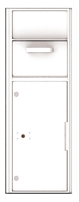 Versatile Front Loading Single Column Mailbox Collection Drop Box with Pull Down Hopper - 4C12S-HOP-White (WH)