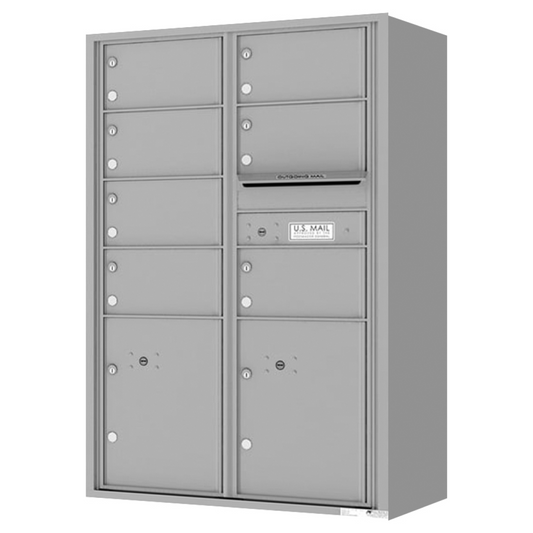 Florence 4C Horizontal Mailbox - 7 Doors, 2 Parcel Lockers - 13 Doors High Private Access
