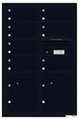 Versatile Front Loading Commercial Mailbox with 7 Tenant Compartments and 2 Parcel Lockers - Double Column-Black (BK)