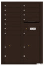 Versatile Front Loading Commercial Mailbox with 12 Tenant Compartments and 2 Parcel Lockers - Double Column-Dark Bronze (DB)
