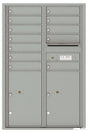 Versatile Front Loading Commercial Mailbox with 12 Tenant Compartments and 2 Parcel Lockers - Double Column-Silver Speck (SS)